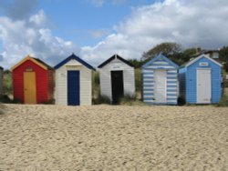 Huts at the beach front. Southwold, Suffolk