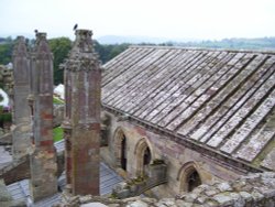 From the roof of Melrose Abbey, Melrose, Borders, Scotland. Wallpaper