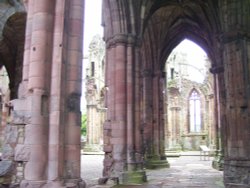 Ruins of Melrose Abbey, Melrose, Borders, Scotland. Wallpaper