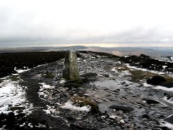 Northern end trig on Stanage Edge, Hathersage, Derbyshire. Wallpaper