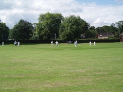 Cricket being played at Marlow, Buckinghamshire - August 2006 Wallpaper