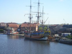 HMS Bark Endeavour, River Tees, Stockton-on-Tees, Cleveland, TS18. Wallpaper