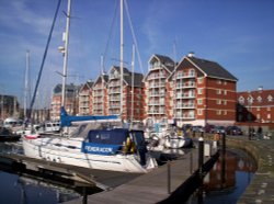 The modern face of the Ipswich waterfront, Suffolk. Wallpaper