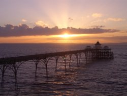 Clevedon Pier Sunset, Somerset. Wallpaper