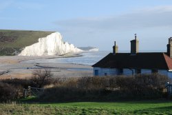 Seven Sisters from Cuckmere Haven, East Sussex. Wallpaper