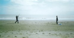 A game of cricket on Skegness beach. Wallpaper