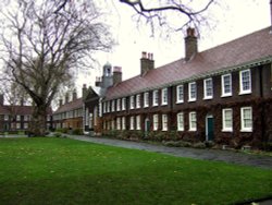 The Geffrye Museum, London. Main elevation of Alms Houses. Wallpaper