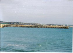 Newhaven Jetty in East Sussex. Wallpaper