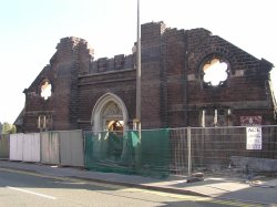 The Demolition of Sacred Heart church, St Helens, Merseyside. Wallpaper