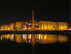 Albert Dock at night, Liverpool, Merseyside.