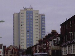 view of the St. Peters Street tower flats Wallpaper