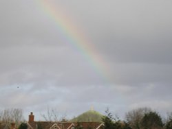 Rainbow over Glastonbury Tor seen from Street. 11/02/2007 Wallpaper