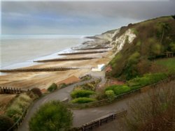 Beach at Holywell, Eastbourne, East Sussex Wallpaper