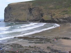 The quiet cove at Crackington Haven, Cornwall, is Boscastle's tiny neighbour. Wallpaper