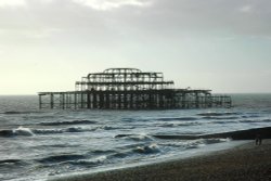 The Skeleton of the old pier at Brighton, East Sussex Wallpaper