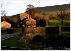 Downham Village Lancashire, with Pendle Hill in the Background Wallpaper