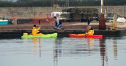 Kayaks at Keyhaven, Hampshire Wallpaper