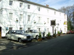 Wetheral, Cumbria. The Crown Hotel, on a gorgeous, sunny spring afternoon.