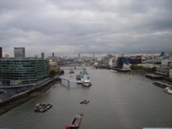 Tower Bridge looking west up the Thames, London Wallpaper