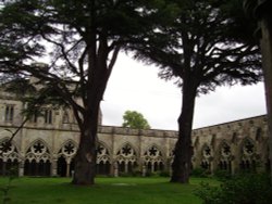 Salisbury Cathedral Courtyard, Salisbury, Wiltshire Wallpaper