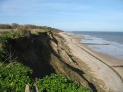 Clifftop view looking towards Cromer from Overstrand, Norfolk Wallpaper