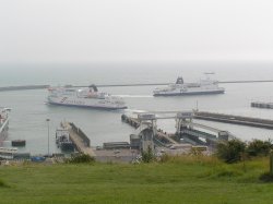 The busy Dover docks, Kent, where ferries constantly come and go. Wallpaper