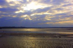 Heybridge Basin, Essex, at dusk Wallpaper