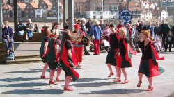 Morris dancers in Whitby, East Yorkshire.