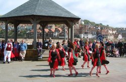 Morris dancers in Whitby, East Yorkshire.