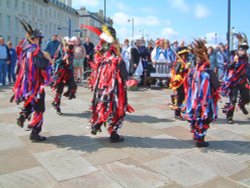 Morris dancers in Whitby, North Yorkshire. Wallpaper