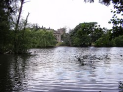 View of Elvaston Castle, Derbyshire from the lake. Wallpaper