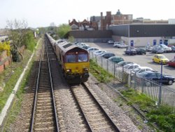 View of railway goods line, side of former co-op, waverley street, Long Eaton, Derbyshire. Wallpaper