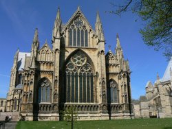 A lovely sunny day at Lincoln, and a view of the East end of the wonderful cathedral Wallpaper