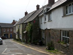 Cottages in Jubilee Square, Stratton, Cornwall, England Wallpaper