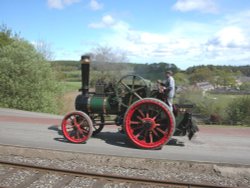 Steam at Beamish Open Air Museum with cottages in the background. Taken 6 May 2007 Wallpaper