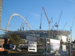 The building of Wembley Stadium 17/11/2005. London Wallpaper