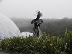 One of the statues made from steel at the Eden Project in Cornwall. Wallpaper