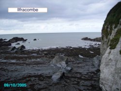 The beach at the tunnels in Ilfracombe in Devon. Wallpaper