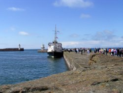 S.S.Balmoral berthed up against north wall. Whitehaven harbour, Cumbria Wallpaper