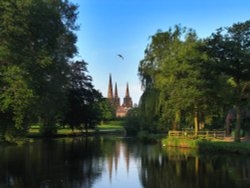 Lichfield Cathedral from Beacon Park Wallpaper