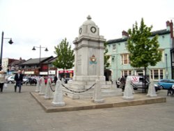 The War Memorial in the Cornmarket. Pontefract, West Yorkshire