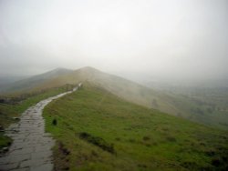 Misty afternoon on Mam Tor Wallpaper