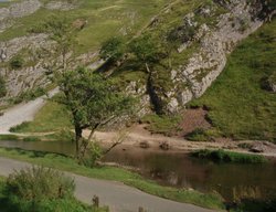 River Dove at Dove Dale, Ilam, Derbyshire Wallpaper