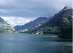 Looking over the waters at Llanberis, Gwynedd, Wales