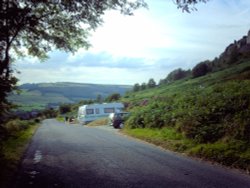 Taking to the hills at Cubar Rocks, Derbyshire Wallpaper