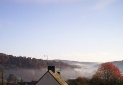 Early morning haze at Nailsworth in Gloucestershire Wallpaper