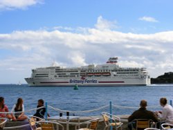 The 'Pont-Aven' ferry leaving Plymouth, Devon Wallpaper