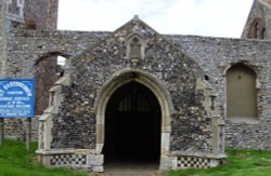 Church Doorway of St Bartholomew's Church, Corton, Suffolk Wallpaper