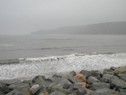 Stormy Seas at Runswick Bay, North Yorkshire Wallpaper