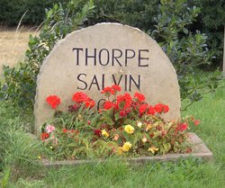 Village sign of Thorpe Salvin in South Yorkshire